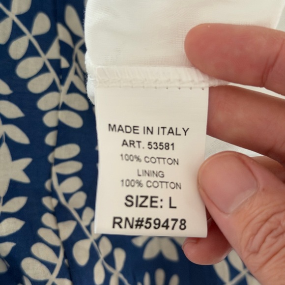 Blue and White Patterned Midi Dress - Picture 3 of 4